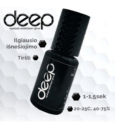 "Lašė" DEEP klijai (tiršti) / 5ml. 1sek, blakstienų priauginimui