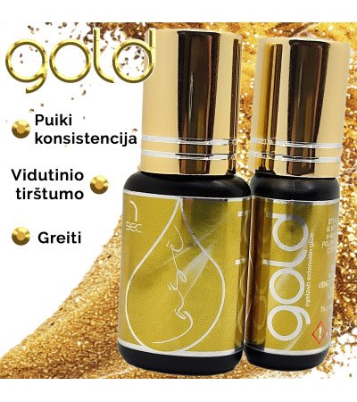 "Lašė" GOLD klijai  (vidutinio tirštumo) / 5ml. 1s, blakstienų priauginimui